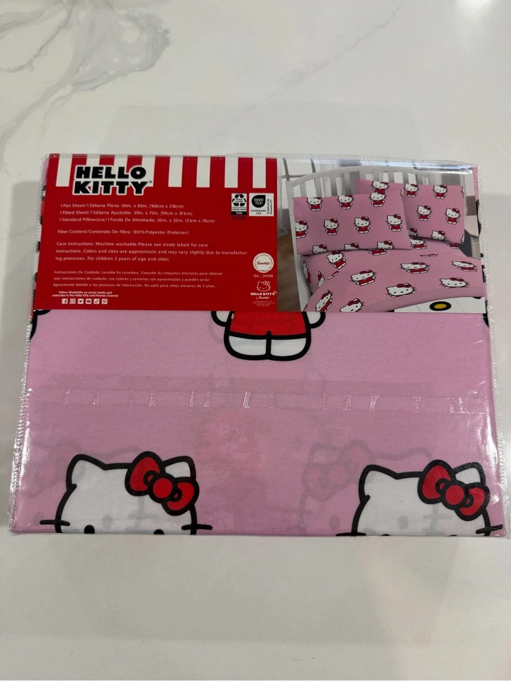 Hello Kitty Pink Bedding Sheet Set - Iconic Sanrio Design